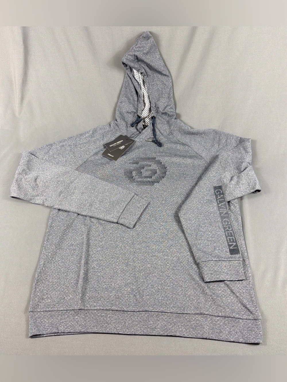 Galvin Green Golf Hoodie Desmond Large Navy Melange Polyester NWT MSRP $149